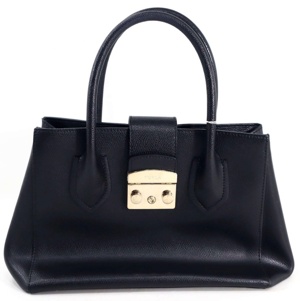 Furla Black Leather Metropolis Tote (excellent condition)